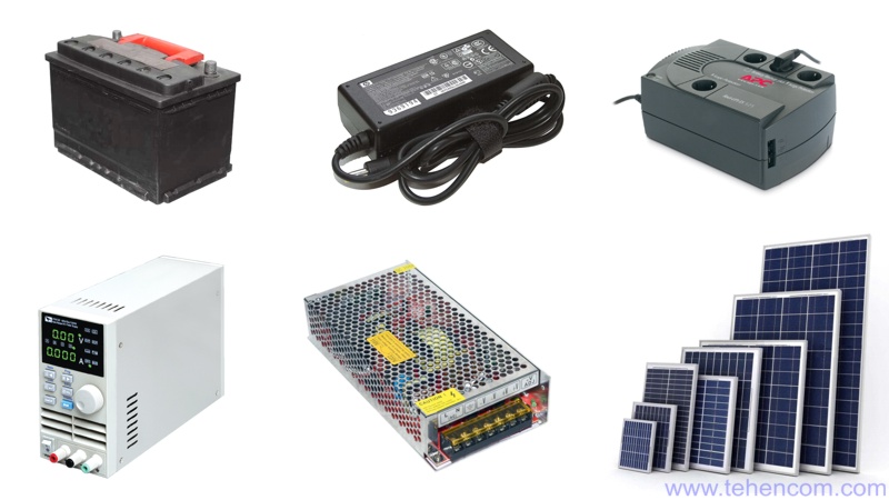 Examples of devices for which electronic loads are used to check the operation