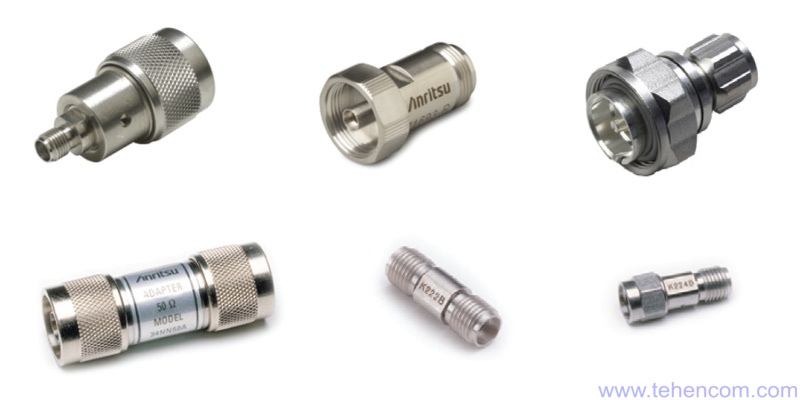 Examples of RF adapters with different types of connectors