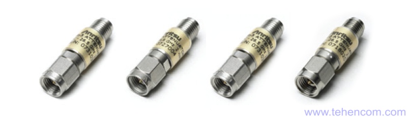 Аттенюаторы серии Anritsu 41KB с коннекторами типа K и номиналами 3 дБ, 6 дБ, 10 дБ и 20 дБ