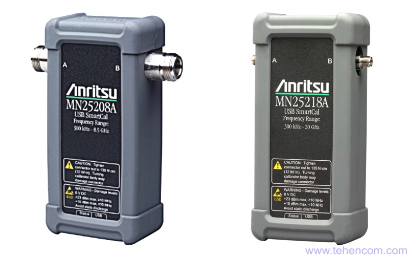 VNA automatic calibration devices: up to 8.5 GHz (Anritsu MN25208A) and up to 20 GHz (Anritsu MN25218A)