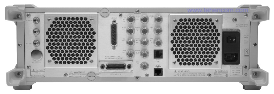 Rear panel view of Anritsu MG3690C Series High Frequency Signal Generators