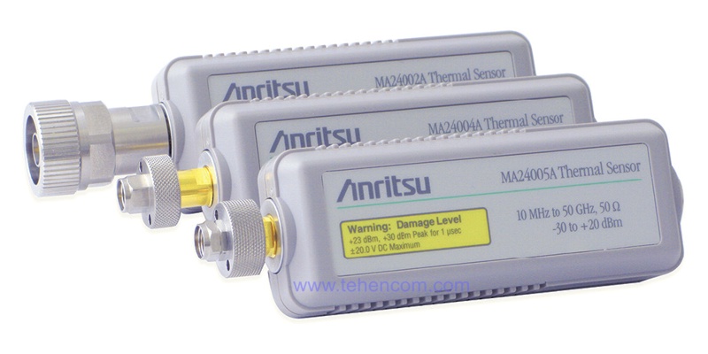 Three Anritsu MA24000A series high-precision thermoelectric power sensors