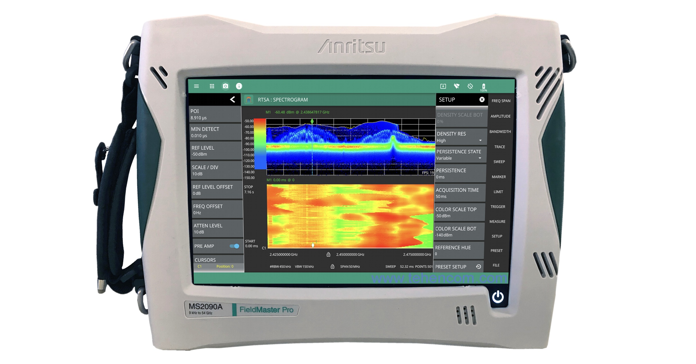 Anritsu MS2090A Series Handheld Real-time Spectrum Analyzers and 4G & 5G Signal Analyzers: Model MS2090A-0709 (9 kHz - 9 GHz); Model MS2090A-0714 (9 kHz - 14 GHz); Model MS2090A-0720 (9 kHz - 20 GHz); Model MS2090A-0726 (9 kHz - 26.5 GHz); Model MS2090A-0732 (9 kHz - 32 GHz); Model MS2090A-0744 (9 kHz - 44 GHz) and Model MS2090A-0754 (9 kHz - 54 GHz)