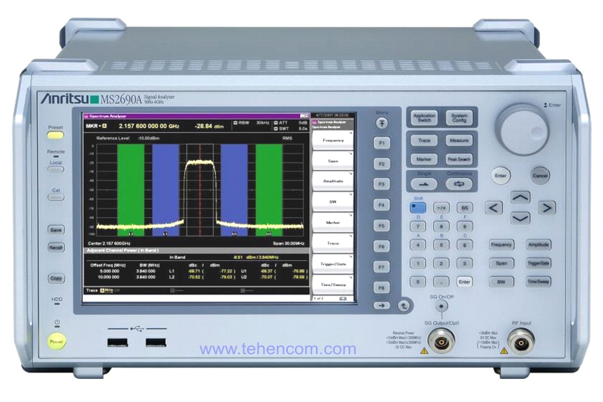 Анализаторы спектра и анализаторы сигналов Anritsu серии MS269xA: модель MS2690A (50 Гц – 6 ГГц); модель MS2691A (50 Гц – 13,5 ГГц); модель MS2692A (50 Гц – 26,5 ГГц)