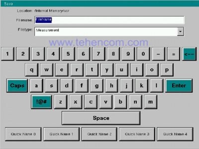 On-Screen Keyboard for Anritsu MS2712E and MS2713E Spectrum and Signal Analyzers