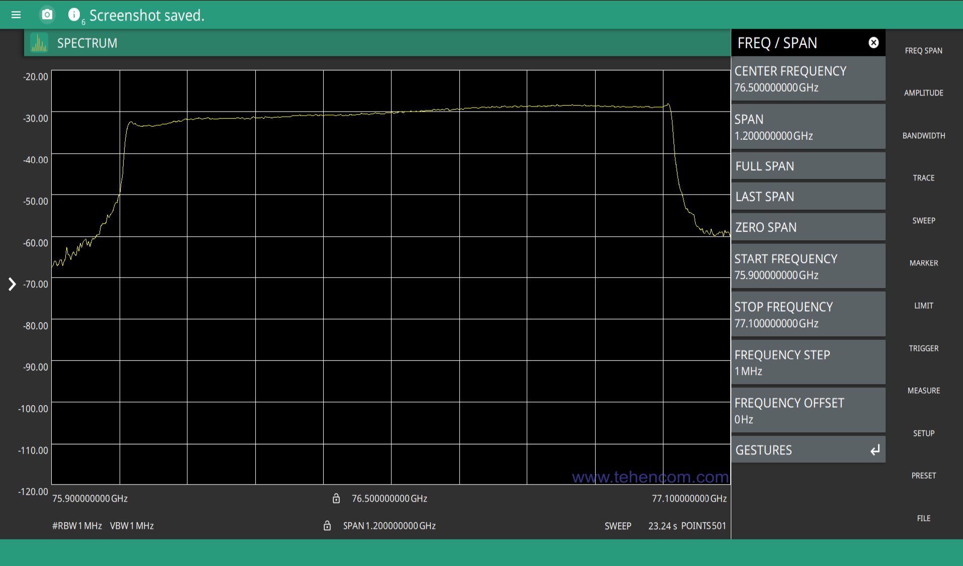 Measuring the FMCW Signal of an Automotive Radar at 76.5 GHz Using the Anritsu MS276xA Spectrum Analyzer