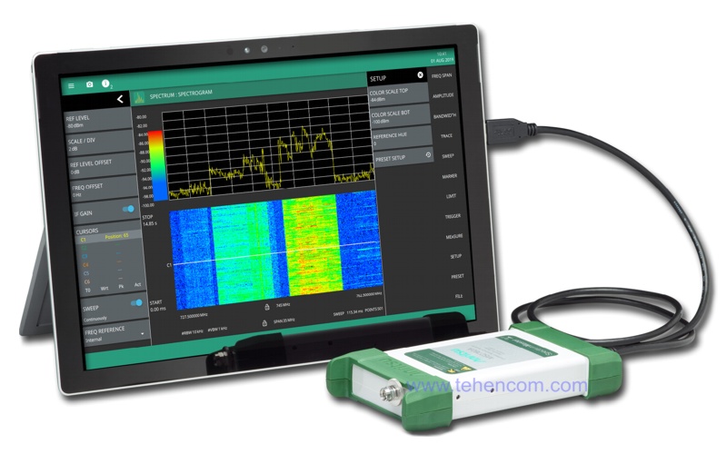 Управление сверхпортативным анализатором спектра Anritsu MS276xA с помощью планшета