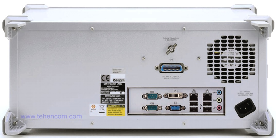 Rear panel of Anritsu MS9740B Optical Spectrum Analyzer