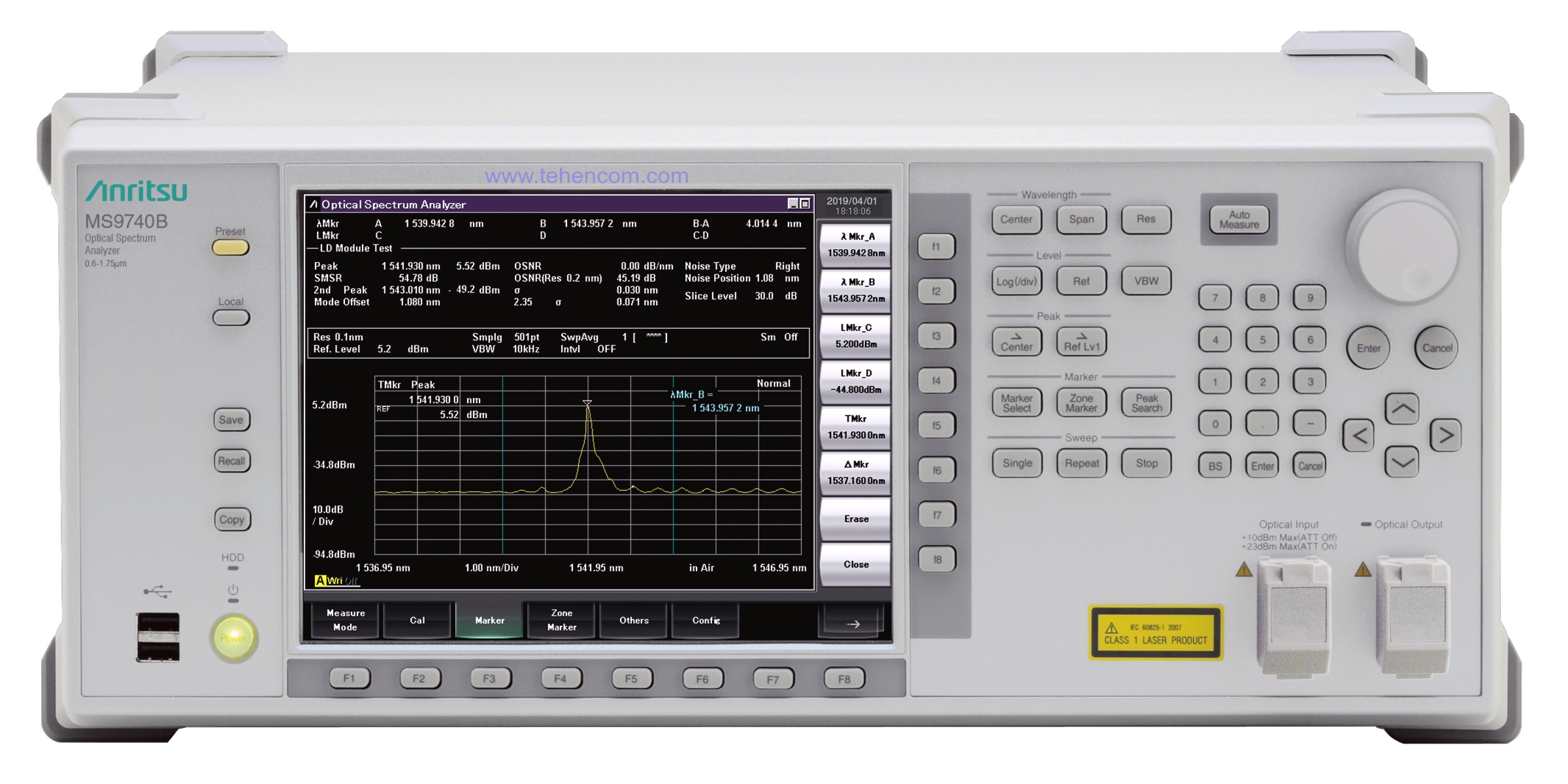 Anritsu MS9740B Laboratory Optical Spectrum Analyzer for Singlemode and Multimode Devices