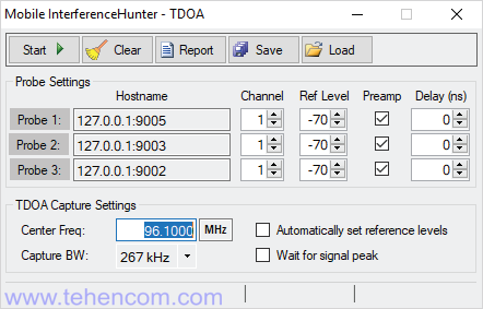 Anritsu MX280007A setup menu for determining source coordinates without a drive test using three MS2710xA stationary spectral monitors