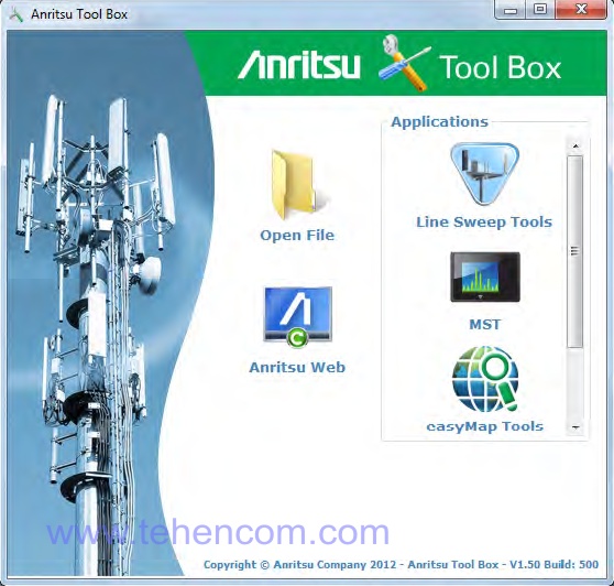 The Anritsu S820E analyzer comes with a set of PC software that allows you to store and process measurement results on your computer