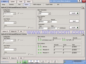 Скріншот програми модуля аналізатора 1G Ethernet FTB-8510B Packet Blazer