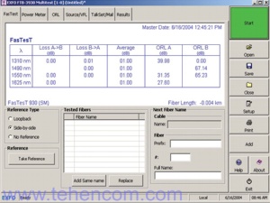 Screenshot of FTB-3930 Series MultiTest Multifunction Loss Tester Module Program