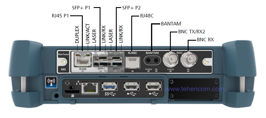 EXFO MAX-880 analyzer connectors