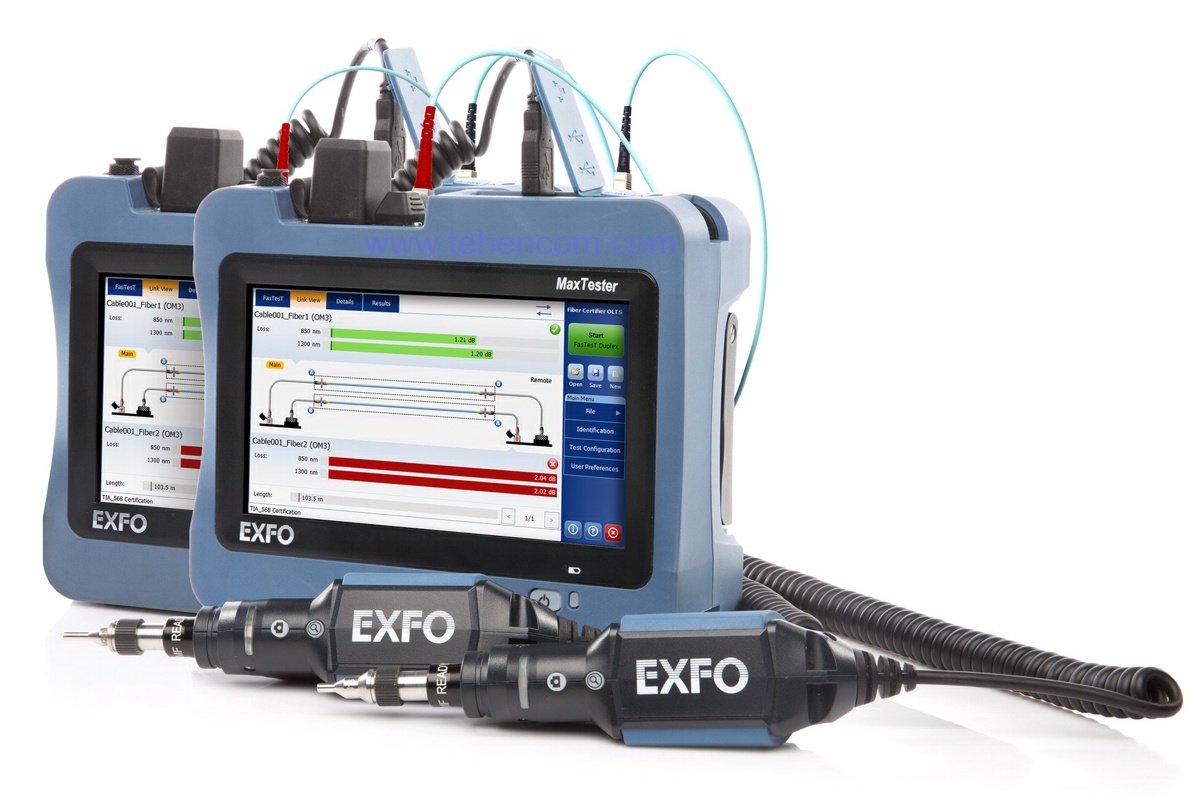 EXFO MaxTester 940 and MaxTester 945 Portable Fiber Certifiers, Loss and Reflection Meters (Models: MAX-940 and MAX-945)