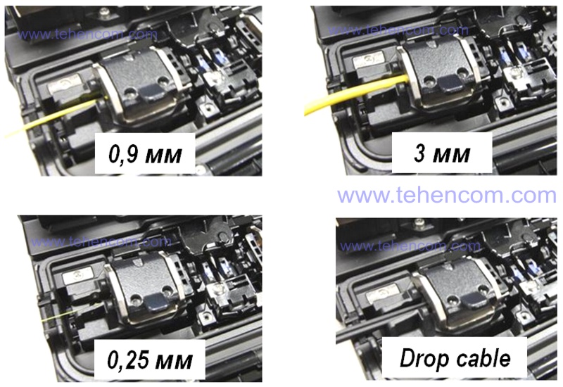 Варианты применения универсальных зажимов оптоволокна CLAMP-S21A аппарата Fujikura 62S