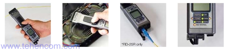 Fujikura FID-25R, FID-26R active fiber identifier usage examples