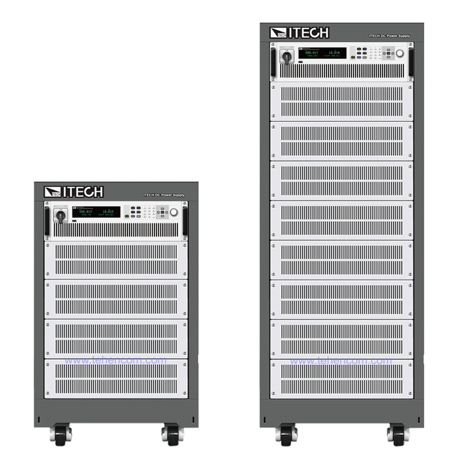 Две мощные модели серии ITECH IT6000C в стойках высотой 15U и 27U