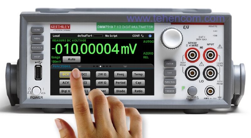 Keithley DMM7510 Multimeter's simple and thoughtful menu system speeds up and simplifies the work of a specialist