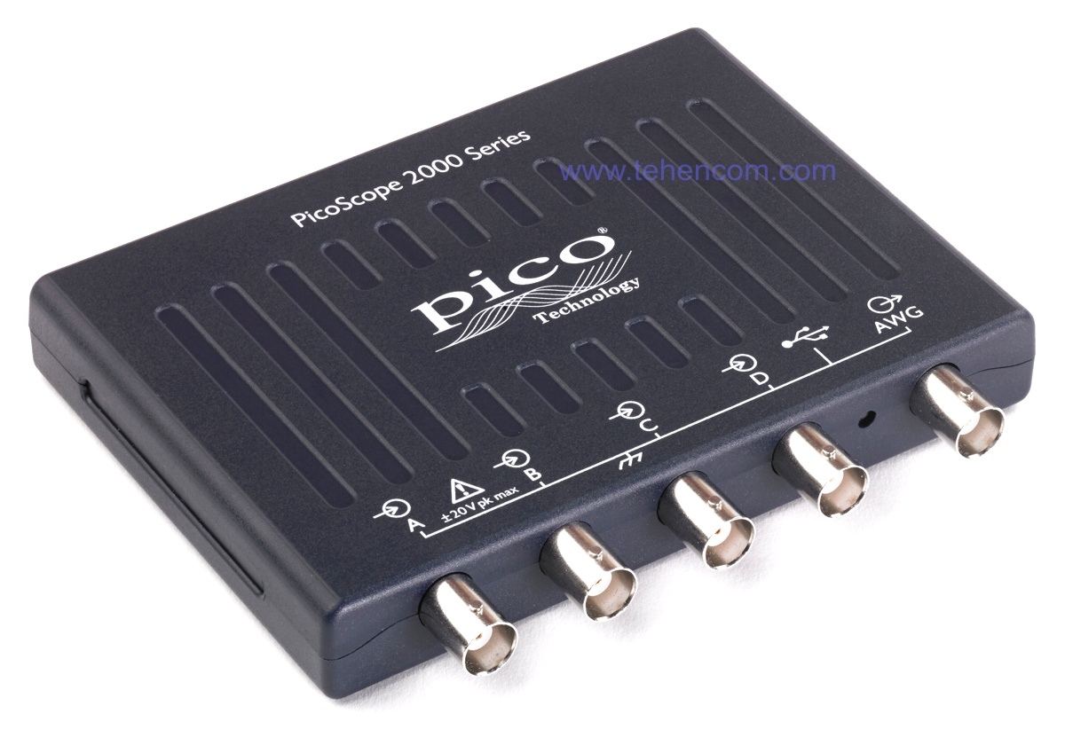 Pico Technology USB oscilloscopes PicoScope 2000A and 2000B series for analog, digital and mixed signals with a bandwidth of 10 MHz to 100 MHz