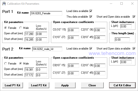 PicoVNA 2 software window in which the analyzer is calibrated