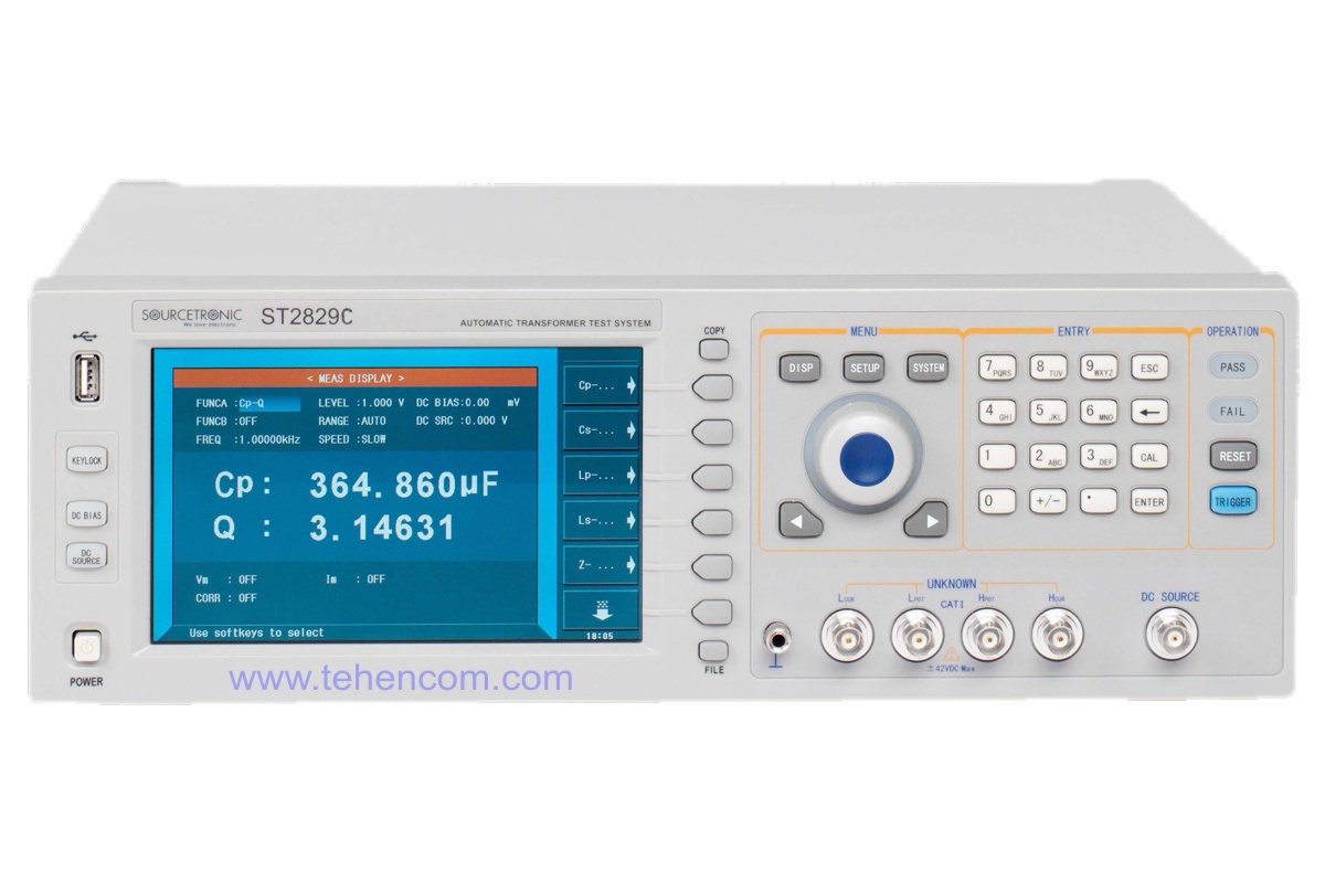 Sourcetronic ST2829 Series LCR Laboratory Meters, Models: ST2829A (up to 300 kHz), ST2829B (up to 500 kHz), and ST2829C (up to 1 MHz)