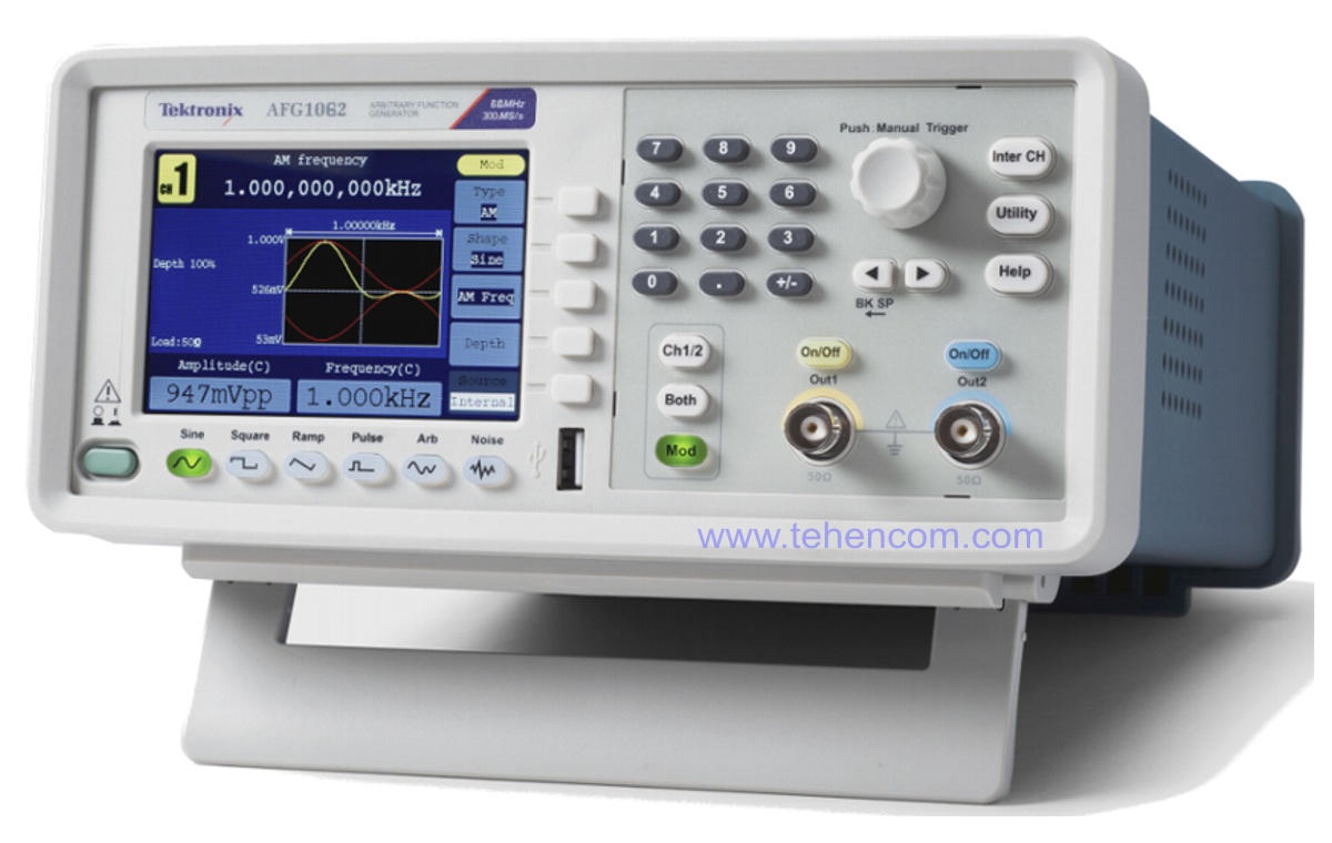 Генераторы сигналов произвольной формы и стандартных функций Tektronix серии AFG1000: модель AFG1022 (25 МГц, 125 Мвыб/с) и модель AFG1062 (60 МГц, 300 Мвыб/с)