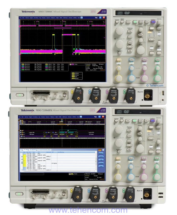 Examples of using Tektronix MSO72004C and MSO73304DX oscilloscopes to analyze the parameters of digital signals.