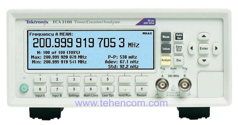 Большой графический экран частотомеров Tektronix FCA3000/FCA3100