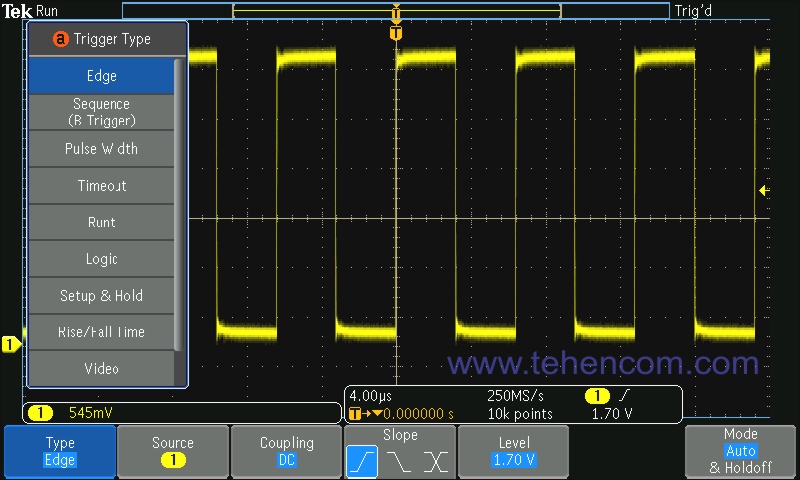 Осцилографи Tektronix серії MDO3000 підтримують більше 125 комбінацій запуску, які істотно полегшують захоплення події, що цікавить.