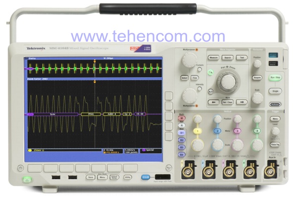 Tektronix MSO4000 и DPO4000 - Серии осциллографов смешанных сигналов с цифровым люминофором с полосой от 350 МГц до 1 ГГц (модели: MSO4034B, MSO4054B, MSO4102B, MSO4104B, DPO4034B, DPO4054B, DPO4102B, DPO4104B) (купить по оптимальной цене в Киеве и в Украине)