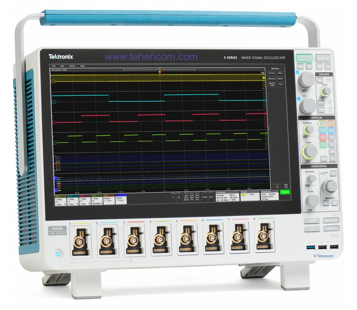 Tektronix MSO5 digital, analog, and mixed-signal oscilloscopes (models: MSO54, MSO56, and MSO58) from 350 MHz to 2 GHz