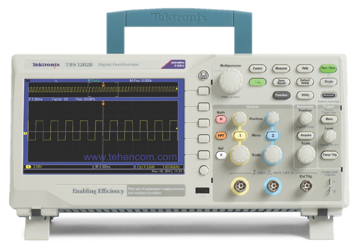 Affordable and functional Tektronix TBS1000B and TBS1000B-EDU oscilloscopes from 30 MHz to 200 MHz