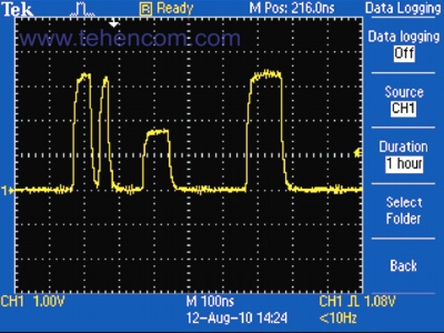 В осциллографах Tektronix серии TDS2000C реализована функция регистрации данных, позволяющая автоматически и синхронно сохранять сигналы длительностью до 8 часов