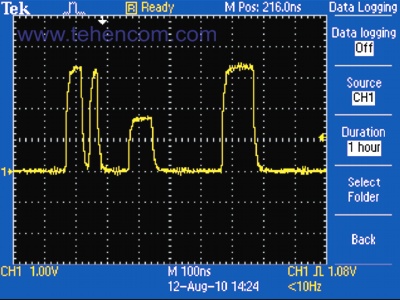 В осцилографах Tektronix серії TDS2000C реалізована функція реєстрації даних, що дозволяє автоматично та синхронно зберігати сигнали тривалістю до 8 годин