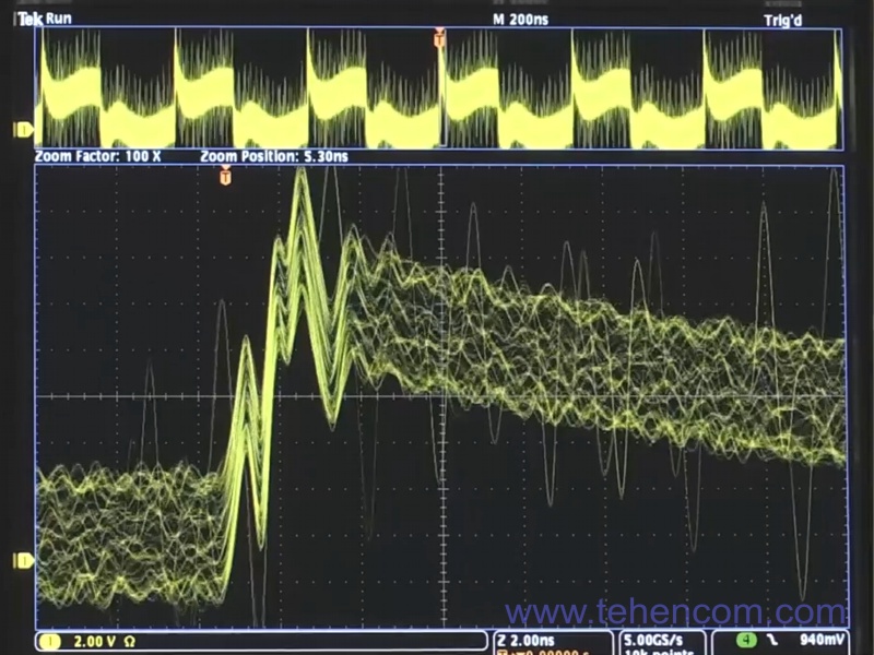 Oscillogram from a differential probe is drowning in noise