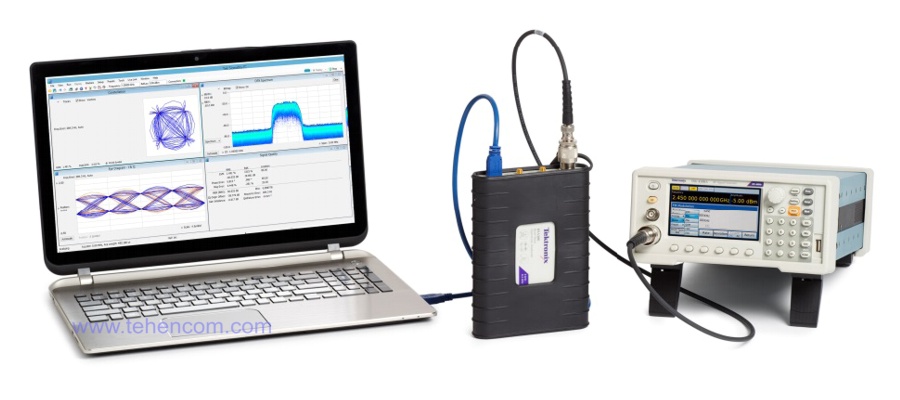 Генератор серии Tektronix TSG4100A вместе с анализатором спектра реального времени Tektronix RSA306B