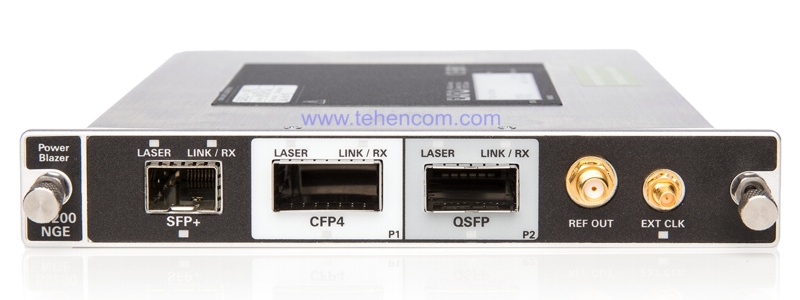 Appearance of the FTBx-88200NGE module for testing networks up to 100G