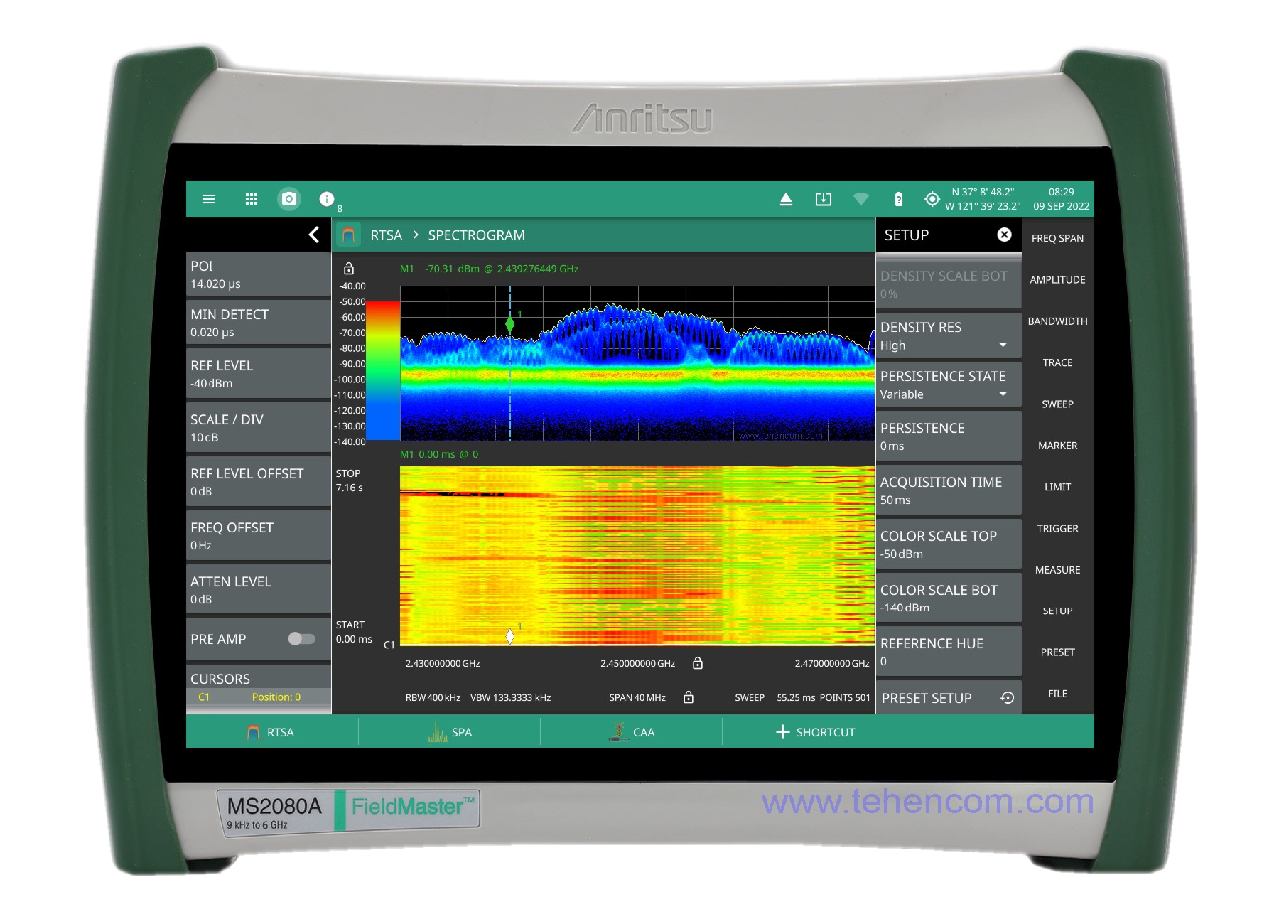 Handheld spectrum analyzer up to 6 GHz Anritsu MS2080A-0706