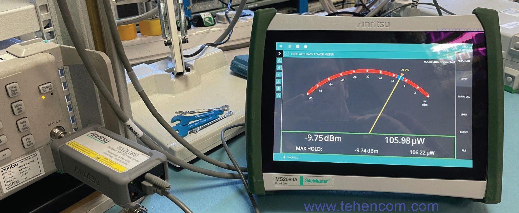 Option 0019 and optional USB sensor enable accurate signal power measurements Anritsu MS2089A together with Anritsu MA24340A power sensor