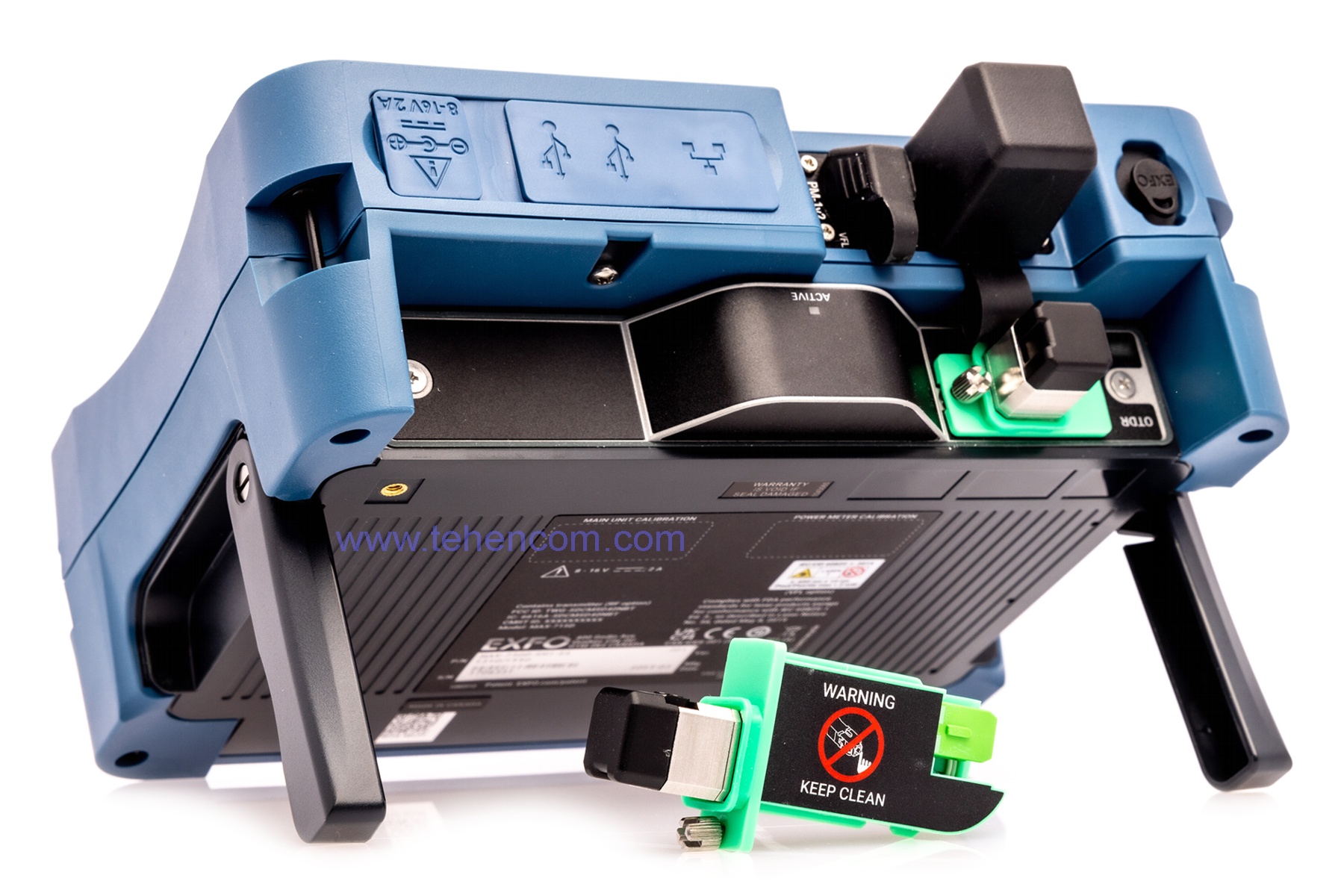 У серии EXFO MaxTester 700D входной коннектор выполнен в виде небольшого сменного модуля Сменный входной коннектор рефлектометров EXFO MaxTester 700D
