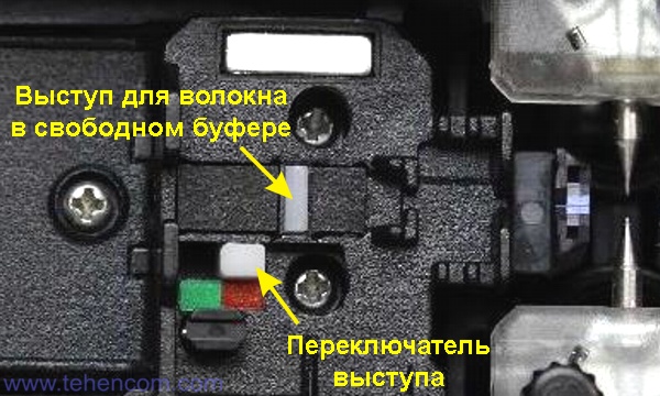 Выступ в зажимах аппаратов Fujikura 86S+ и 90S+