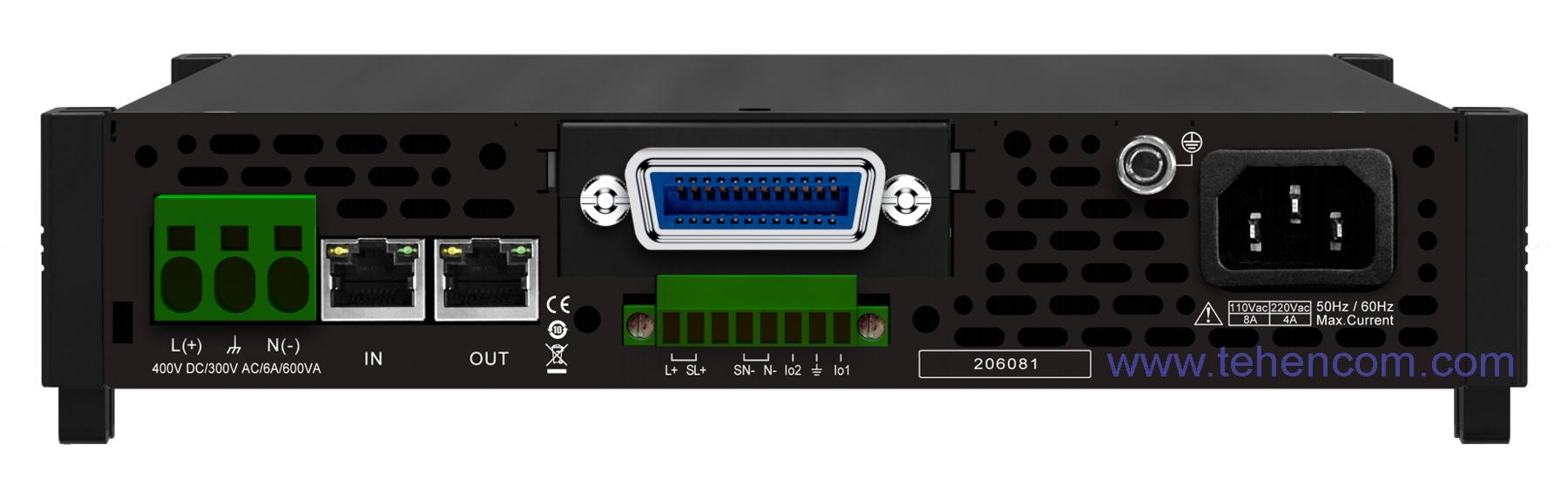 ITECH IT-M7700 series typical laboratory AC power supply (back view)