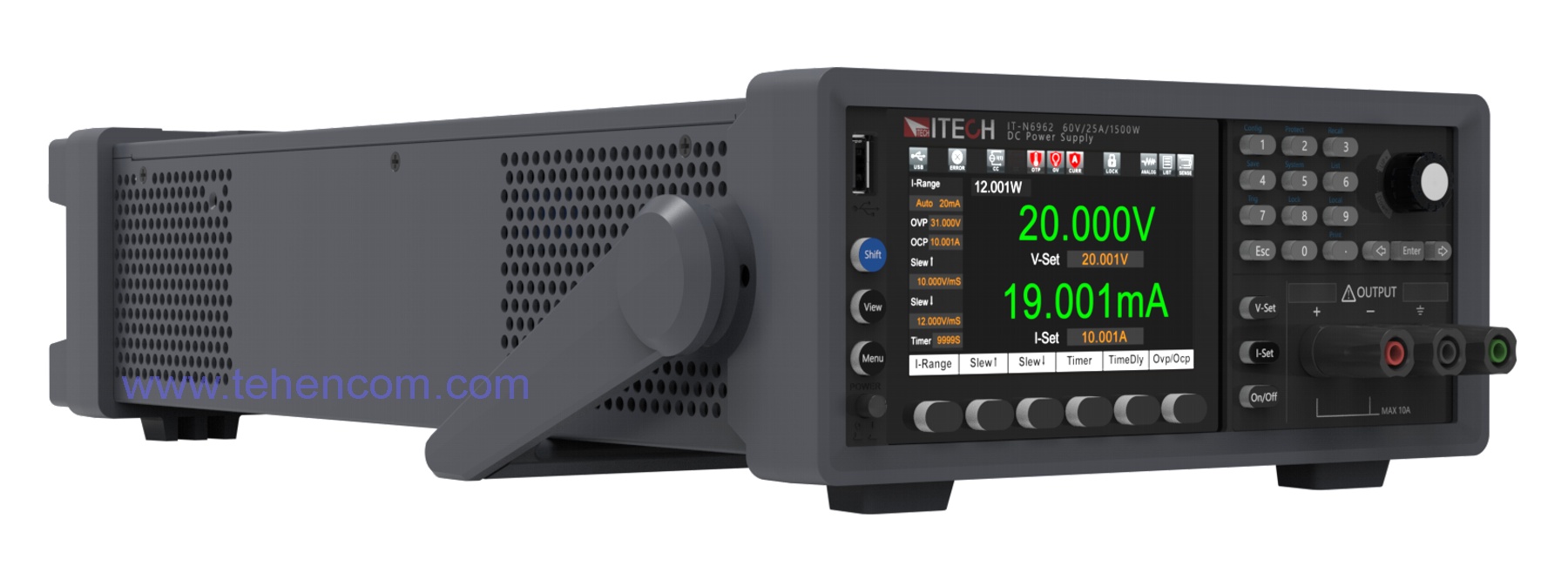 Laboratory power supplies of the ITECH IT-N6900 series are made in a classic desktop case weighing 7.6 kg Appearance of laboratory power supplies of the ITECH IT-N6900 series