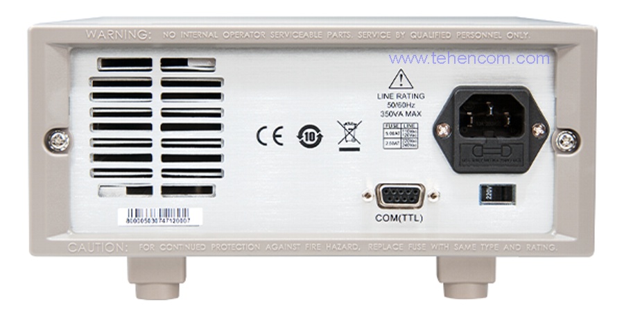 Back panel of ITECH IT6800 series laboratory power supplies